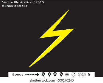 Lightning icon, vector illustration eps10