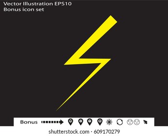 Lightning icon, vector illustration eps10