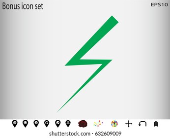 Lightning icon, vector illustration eps10