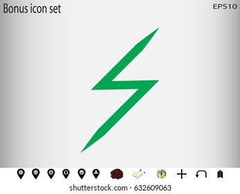Lightning icon, vector illustration eps10