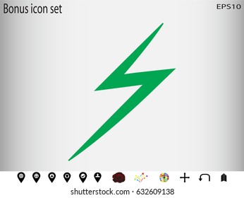 Lightning icon, vector illustration eps10