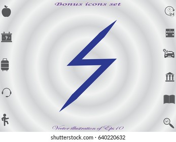 Lightning icon, vector illustration eps10