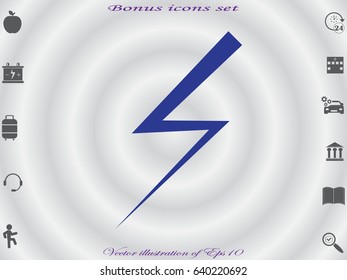 Lightning icon, vector illustration eps10
