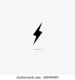 lightning icon, vector illustration. Flat design style