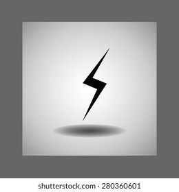 lightning icon, vector illustration. Flat design style