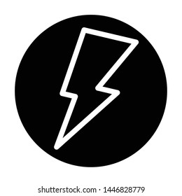 Lightning Icon, Vector Illustration,User Interface Glyph