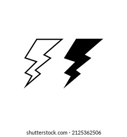 lightning icon vector isolated on white background