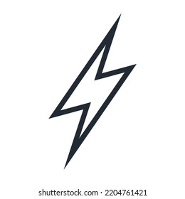 Vector de icono relámpago aislado en fondo blanco