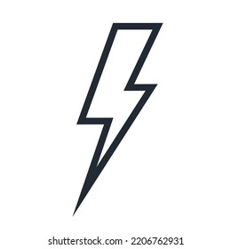 Lightning icon vector isolated on white background