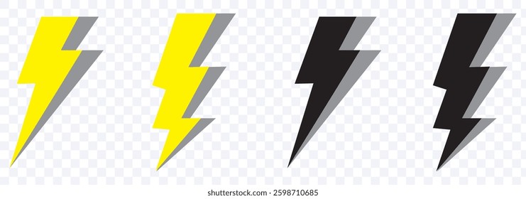 Lightning icon vector isolated on white background. Bolt icon vector. Energy and thunder electric icon
