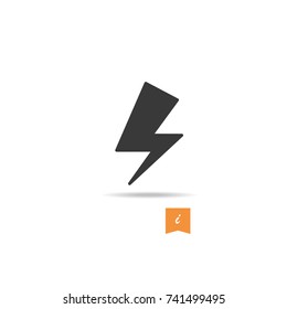 Lightning Icon icon vector isolated on white background. Trendy lightning Icon in flat style. Template for app, ui and logo. Icon lightning for your web site and placard. Modern lightning logo