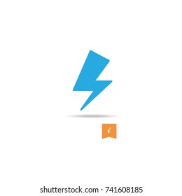 Lightning Icon vector isolated on white background. Trendy lightning Icon in flat style. Template for app, ui and logo.Icon lightning for your web site. Modern lightning logo EPS 10