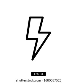 lightning icon vector logo illustration simple design.