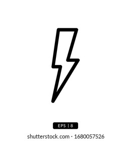 lightning icon vector logo illustration simple design.