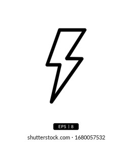 lightning icon vector logo illustration simple design.
