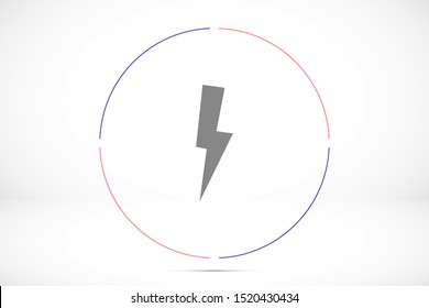 Lightning Icon vector. Perfect Black pictogram illustration on white Lightning electric power vector logo design element. Set Lightning bolt. Thunderbolt