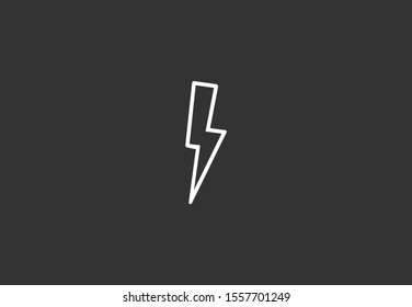 Lightning Icon vector. Perfect Black pictogram illustration on white Lightning electric power vector logo design element. Set Lightning bolt. Thunderbolt