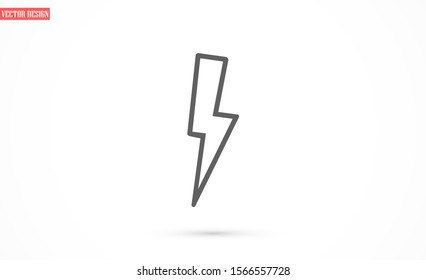 Lightning Icon vector. Perfect Black pictogram illustration on white Lightning electric power vector logo design element. Set Lightning bolt. Thunderbolt
