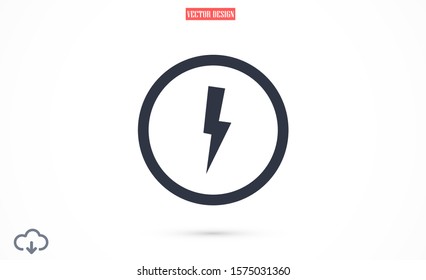 Lightning Icon vector. Perfect Black pictogram illustration on white Lightning electric power vector logo design element. Set Lightning bolt. Thunderbolt