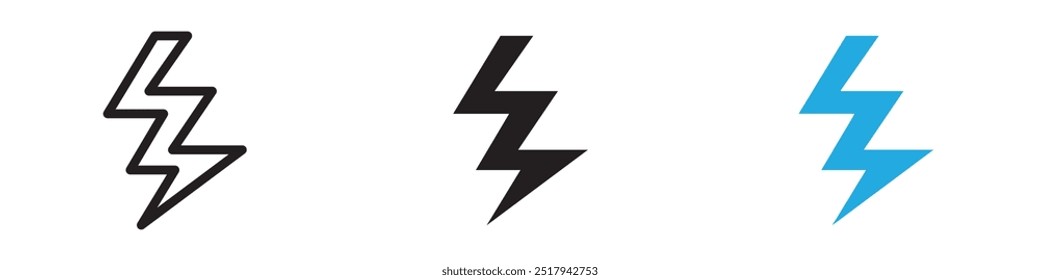 Lightning icon vector set illustration