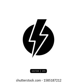 Lightning Icon Vector - Sign or Symbol