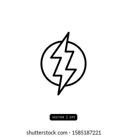 Lightning Icon Vector - Sign or Symbol