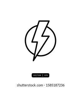 Lightning Icon Vector - Sign or Symbol
