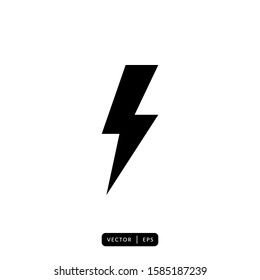 Lightning Icon Vector - Sign Or Symbol