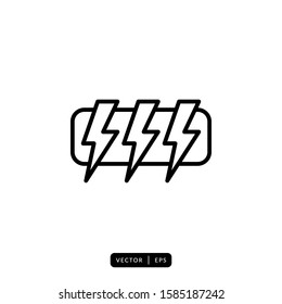Lightning Icon Vector - Sign or Symbol