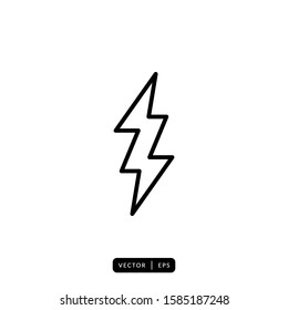 Lightning Icon Vector - Sign or Symbol