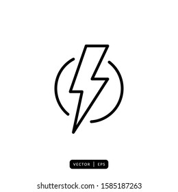 Lightning Icon Vector - Sign or Symbol