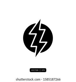 Lightning Icon Vector - Sign or Symbol