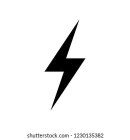 lightning Icon vector. Simple flat symbol. Perfect Black pictogram illustration on white background.