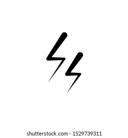 lightning Icon vector. Simple flat symbol. Perfect Black pictogram illustration on white background.