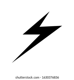 Lightning Icon vector. Simple flat symbol. Perfect Black pictogram illustration on white background.