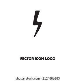 lightning Icon vector. Simple flat symbol. Perfect Black pictogram illustration on white background.
