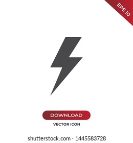 Lightning icon vector. Simple lightning sign in modern design style for web site and mobile app. EPS10