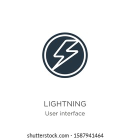 Lightning icon vector. Trendy flat lightning icon from user interface collection isolated on white background. Vector illustration can be used for web and mobile graphic design, logo, eps10