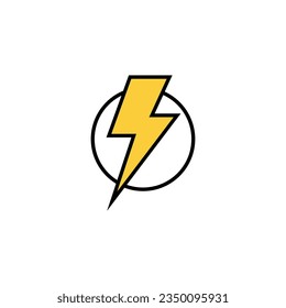 Vector de iconos relámpago para aplicaciones web y móviles. signo y símbolo eléctrico. icono de encendido. signo de energía