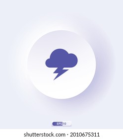 lightning Icon. Weather Forecast Signs Color Icon. Include of Sun, Temperature, Storm, Cloud, Rain, Snow, Thunderstorm and Wind. Icons For Print, Web or Mobile App