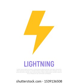Lightning icon. Weather symbol in flat style. Modern vector illustration.