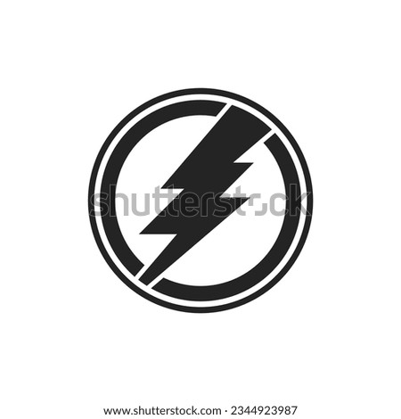 Lightning icon,a thunder strike flat vector illustration,energy symbol logo isolated on a white background.