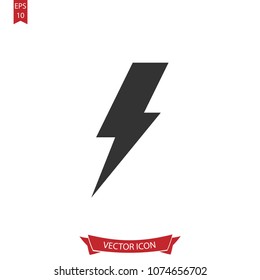 Lightning icon,flash vector,thunder sign isolated on white background.Simple flash mode illustration for web and mobile platforms.