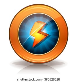 Lightning Icons Badge For Game Ui/
Illustration of a rounded lightning bolts badge icon or button, for energy weapons and resource on game ui