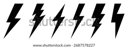 Lightning icons. Line and glyph flash sign. Outline thunderbolt lightning icon. Vector illustration. Eps 10.