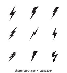 Lightning icons set