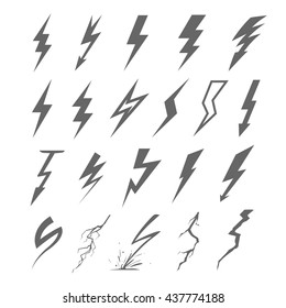 Lightning icons set