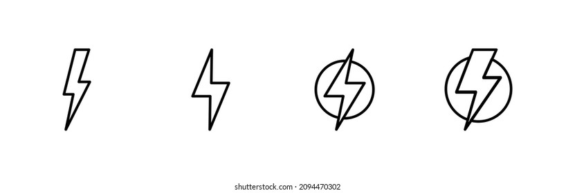 Lightning icons set. electric sign and symbol. power icon. energy sign