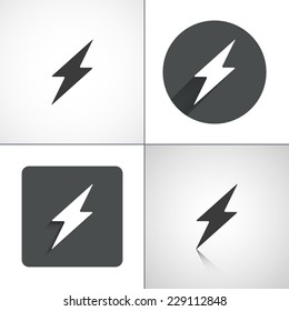 Lightning icons. Set elements for design. Vector illustration.