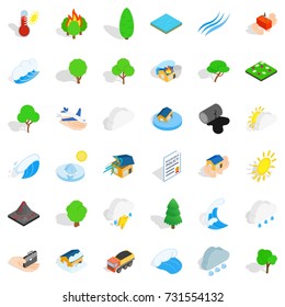 Lightning icons set. Isometric style of 36 lightning vector icons for web isolated on white background